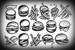 Burger and fries tattoo idea
