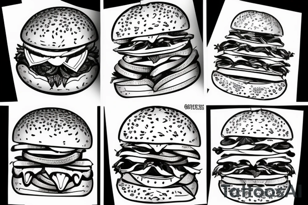 Burger and fries tattoo idea