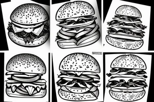 Burger and fries tattoo idea