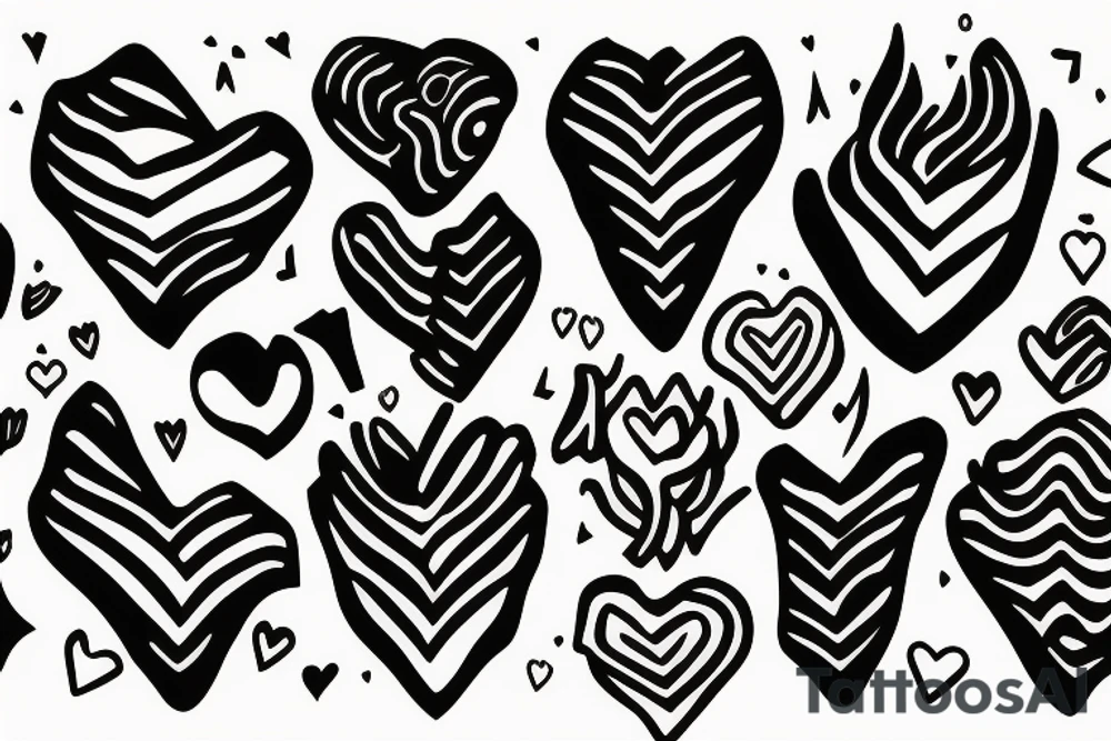 Fries hearts tattoo idea