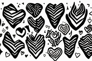 Fries hearts tattoo idea