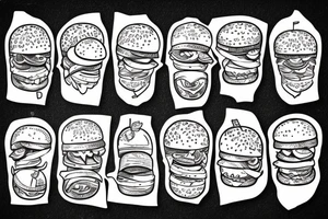 Burger made from chips tattoo idea