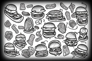 Burger made from chips tattoo idea