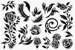 flower and snake tattoo idea