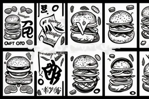 Burger and fries for couple tattoo idea