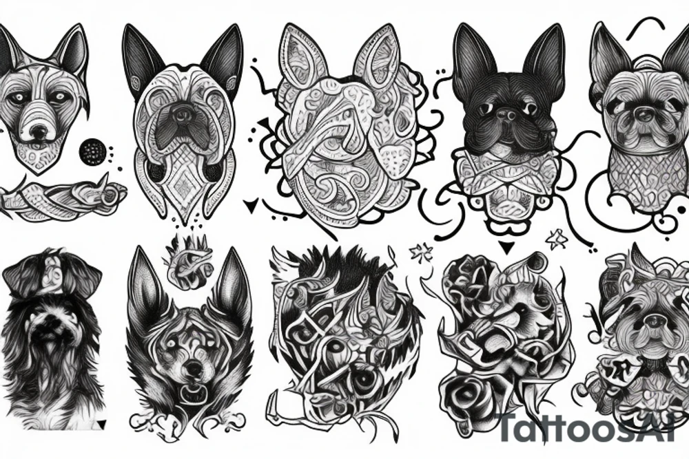 Mythical dog Yarchyk tattoo idea