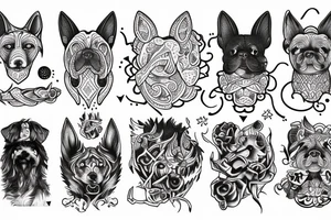 Mythical dog Yarchyk tattoo idea