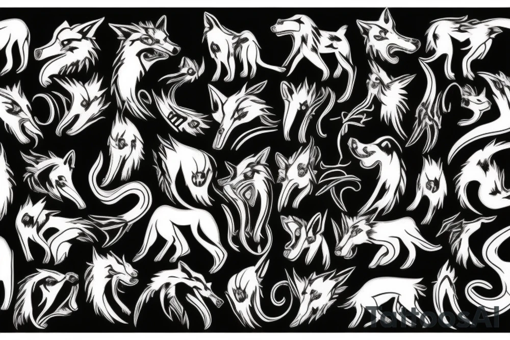 Mythical black dog,wolf, big white fangs, tattoo idea Mythical black dog,wolf, big white fangs, tattoo idea