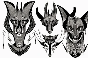 Anubis, ditailed face tattoo idea