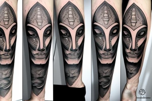 Anubis, ditailed face, tattoo idea