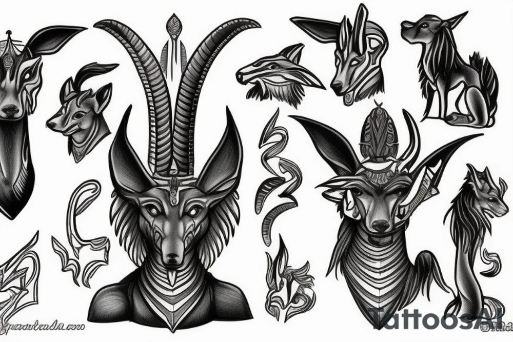 Anubis from mythological tattoo idea