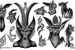 Anubis from mythological tattoo idea