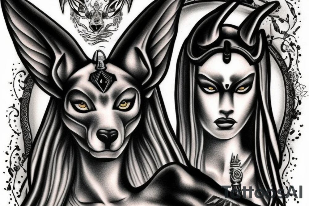 Anubis from mythological tattoo idea