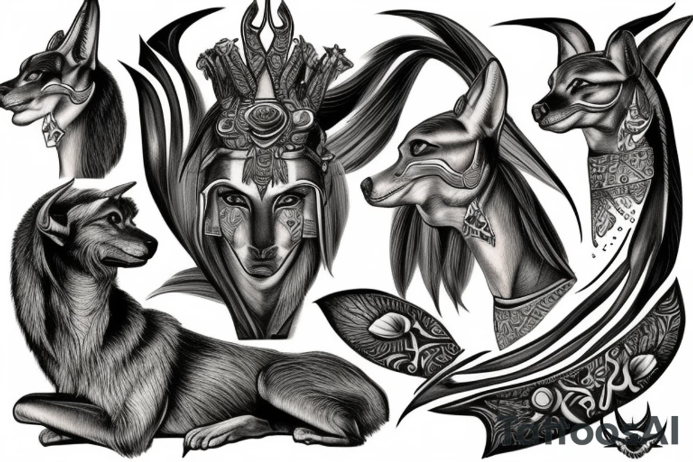 Anubis from mythological tattoo idea