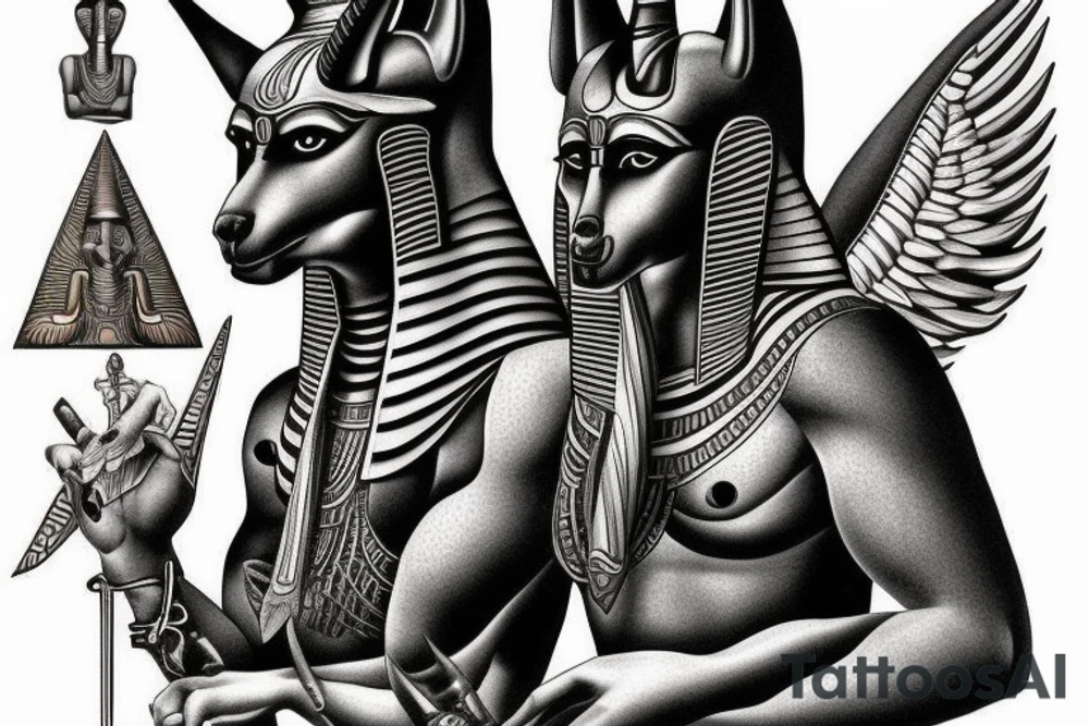 Anubis from Egypt mythological tattoo idea