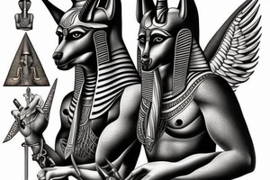 Anubis from Egypt mythological tattoo idea
