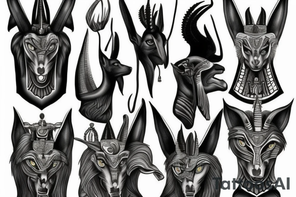 Anubis from Egypt mythological tattoo idea