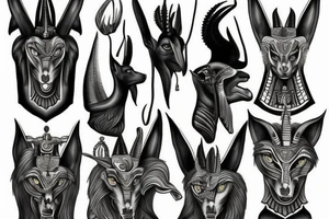 Anubis from Egypt mythological tattoo idea