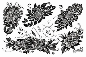 Flowing floral, intricate armband tattoo idea