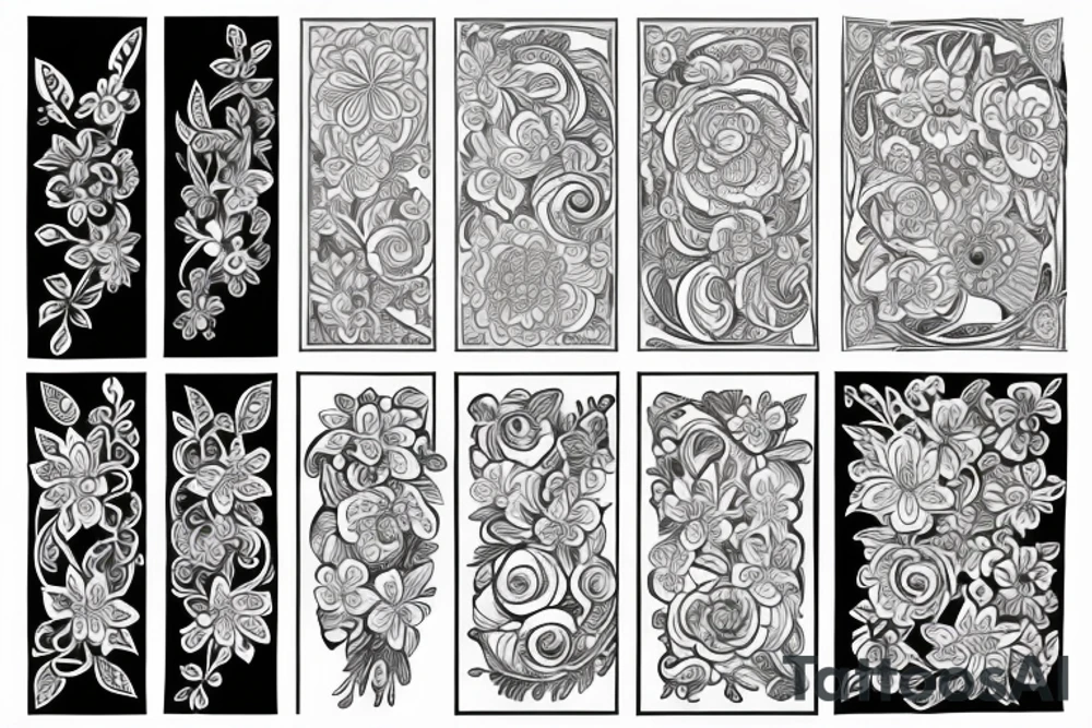 Flowing floral, intricate armband tattoo idea