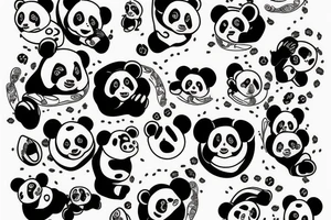 Panda bear with black semicolon on stomach tattoo idea