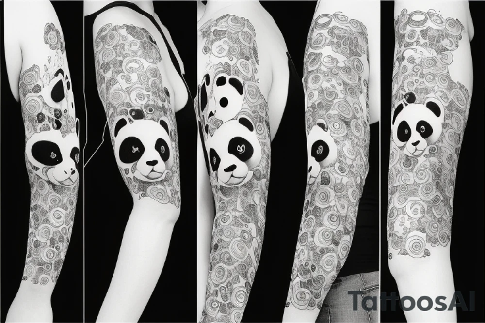 Panda bear with black semicolon on stomach tattoo idea