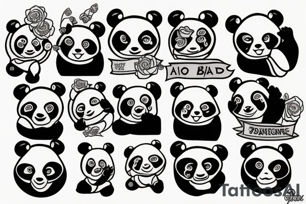 Panda bear tattoo idea