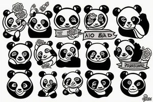 Panda bear tattoo idea
