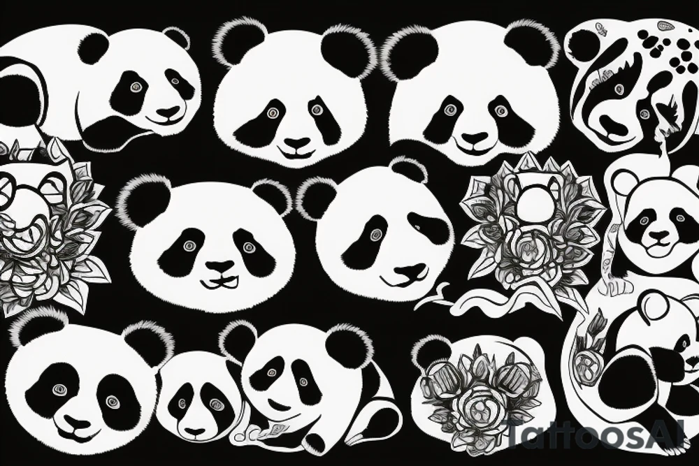 Panda bear tattoo idea