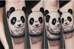 Panda eating bamboo tattoo idea