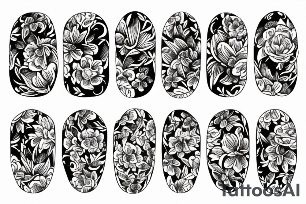 Floral bands tattoo idea
