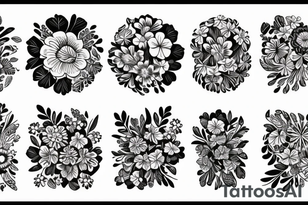 Floral bands tattoo idea