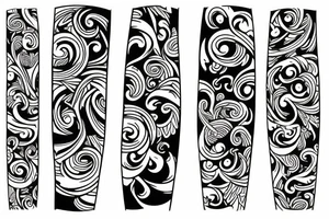 Floral bands, fineline and broken up with negative space and bands tattoo idea