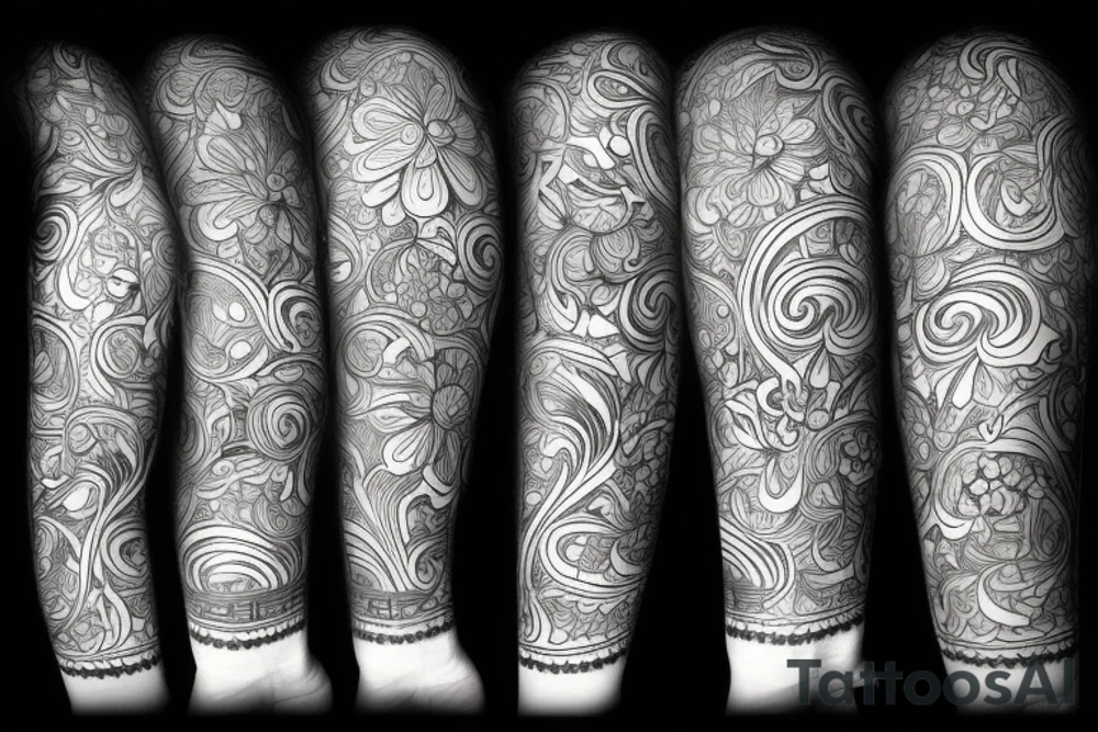 Fine line Taurus and florals minimalistic style tattoo idea