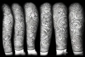 Fine line Taurus and florals minimalistic style tattoo idea