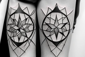 Fine line Taurus star sign  and florals minimalistic style tattoo idea