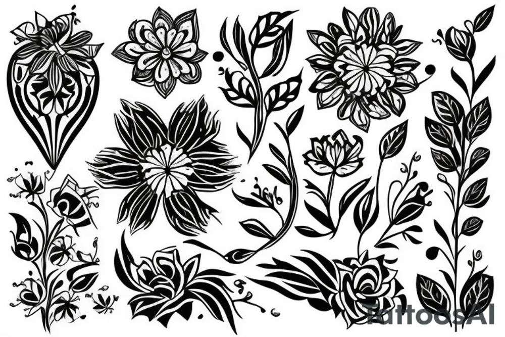Floral tattoo idea