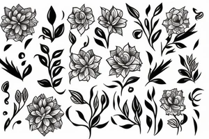 Floral, fineline, movement tattoo idea