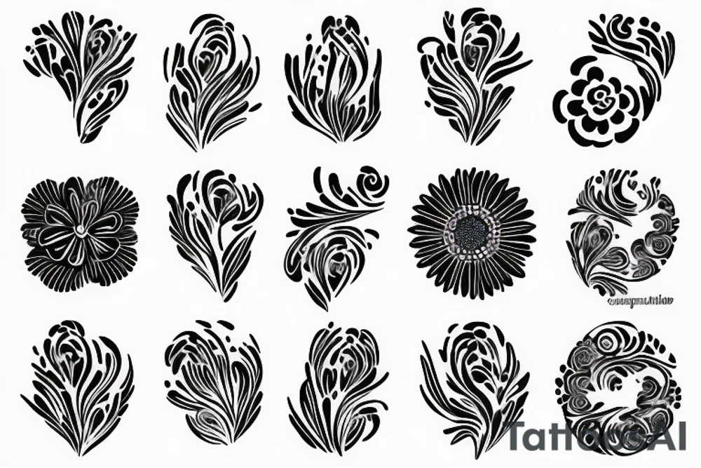Floral, fineline, movement tattoo idea