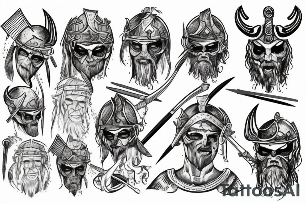 A Viking warrior with battle scars. tattoo idea