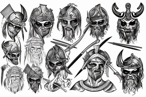A Viking warrior with battle scars. tattoo idea