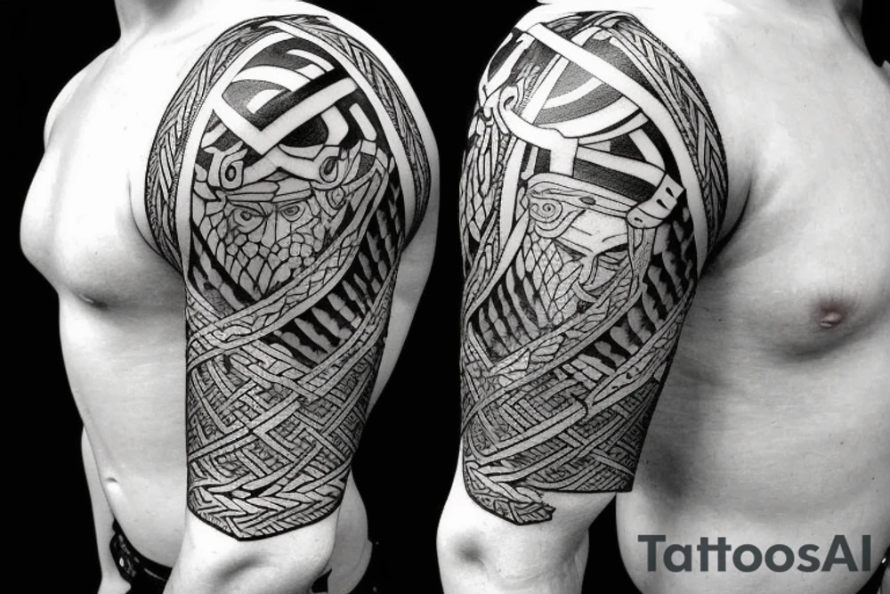 A Viking warrior with battle scars. tattoo idea