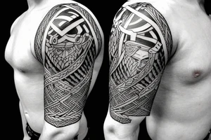 A Viking warrior with battle scars. tattoo idea