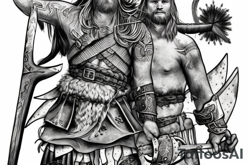 A Viking warrior with battle scars. tattoo idea