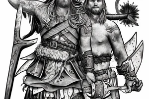 A Viking warrior with battle scars. tattoo idea