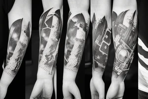 Space arm sleeve tattoo idea