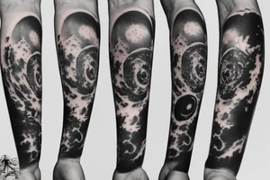 Black hole arm sleeve tattoo idea