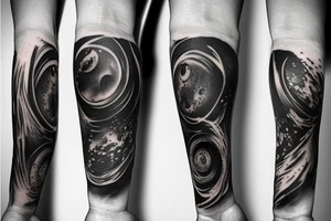 Black hole arm sleeve tattoo idea