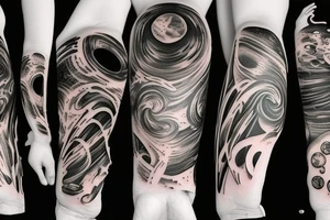 Black hole arm sleeve tattoo idea