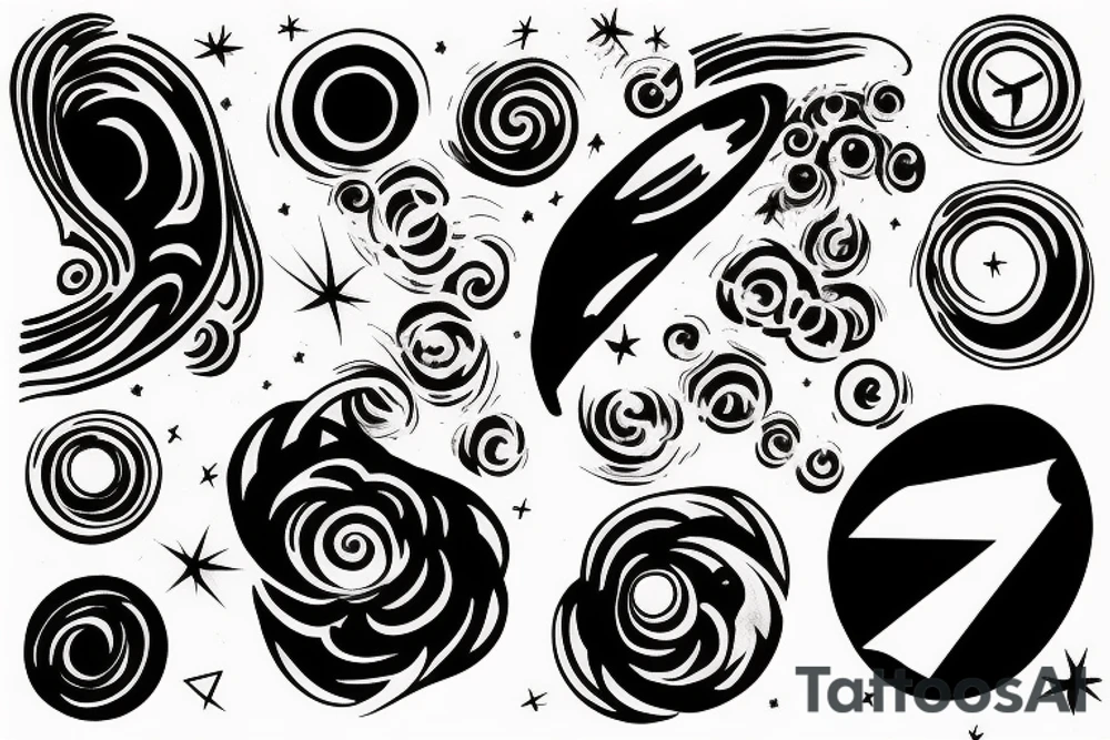 Black hole arm sleeve tattoo idea